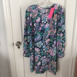 Lilly P. 100% cotton navy shift size Medium!